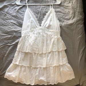 White patterned floral dress